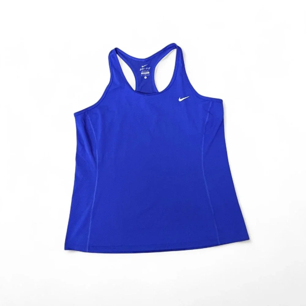 NWOT Womens Nike Dri-Fit royal blue racerback tank top size L active athleisure